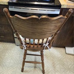 4 Wood Oak Barstools
