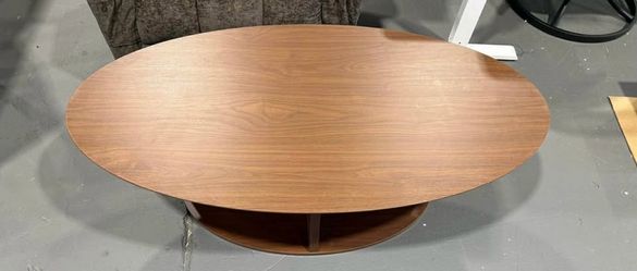 New- Oval Coffee Table, Mid Century Modern Coffee Table L:47.2"X H: 14.6"x D: 23.7" for Living Room