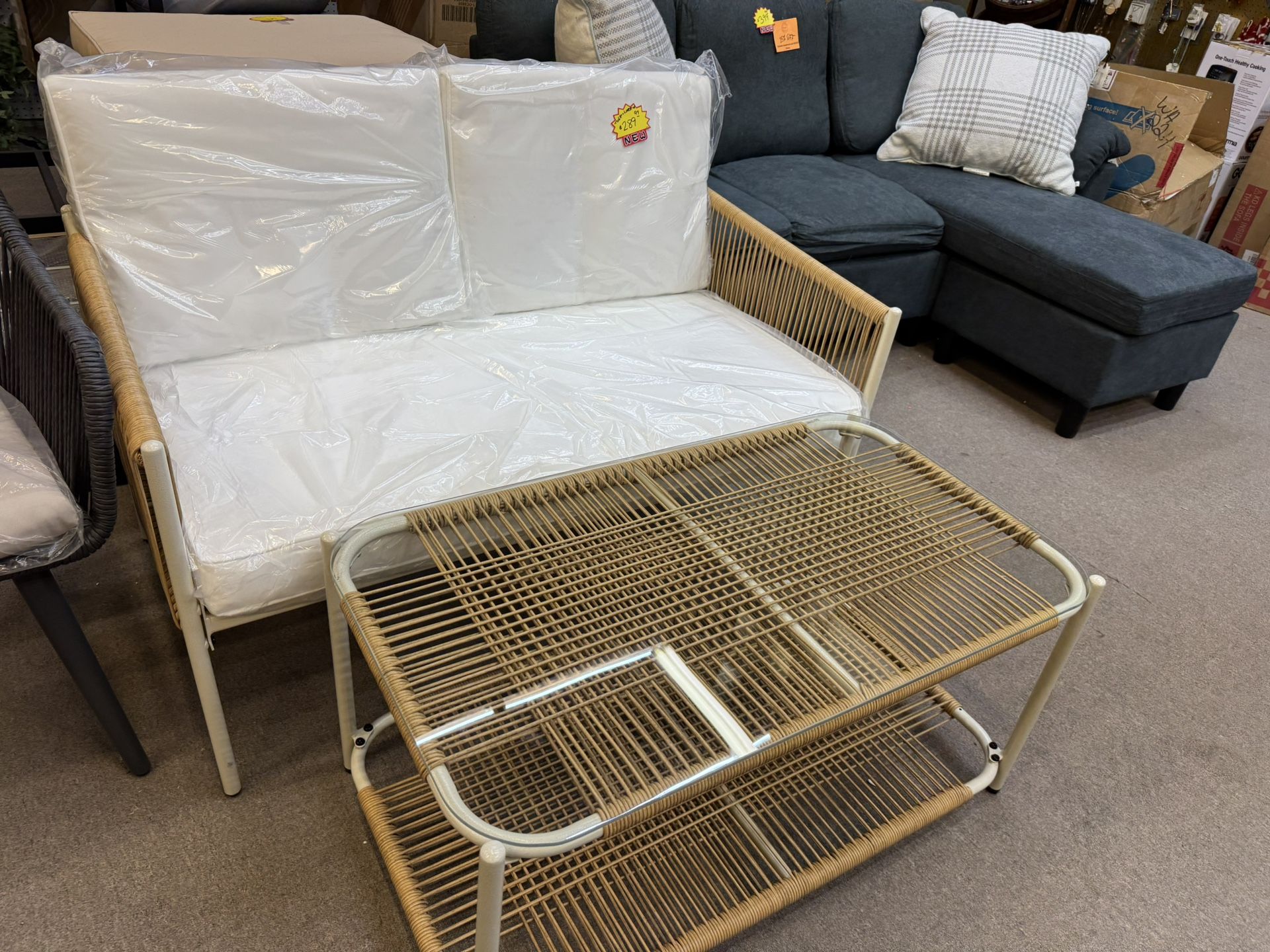 Outdoor Loveseat Boho Style With Table New
