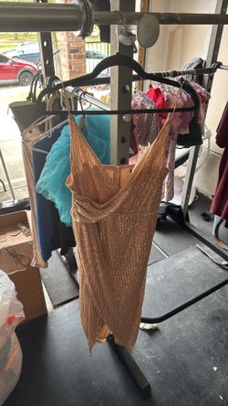 Gold sequined dress