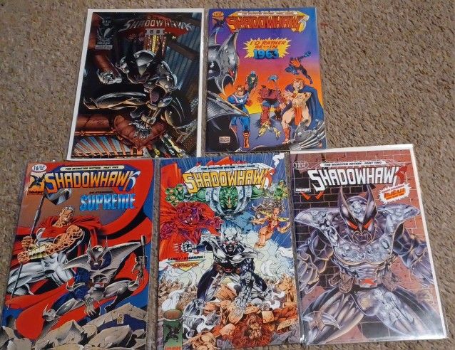 Shadowhawk 5 Comic Book Lot SuperHero Supreme
