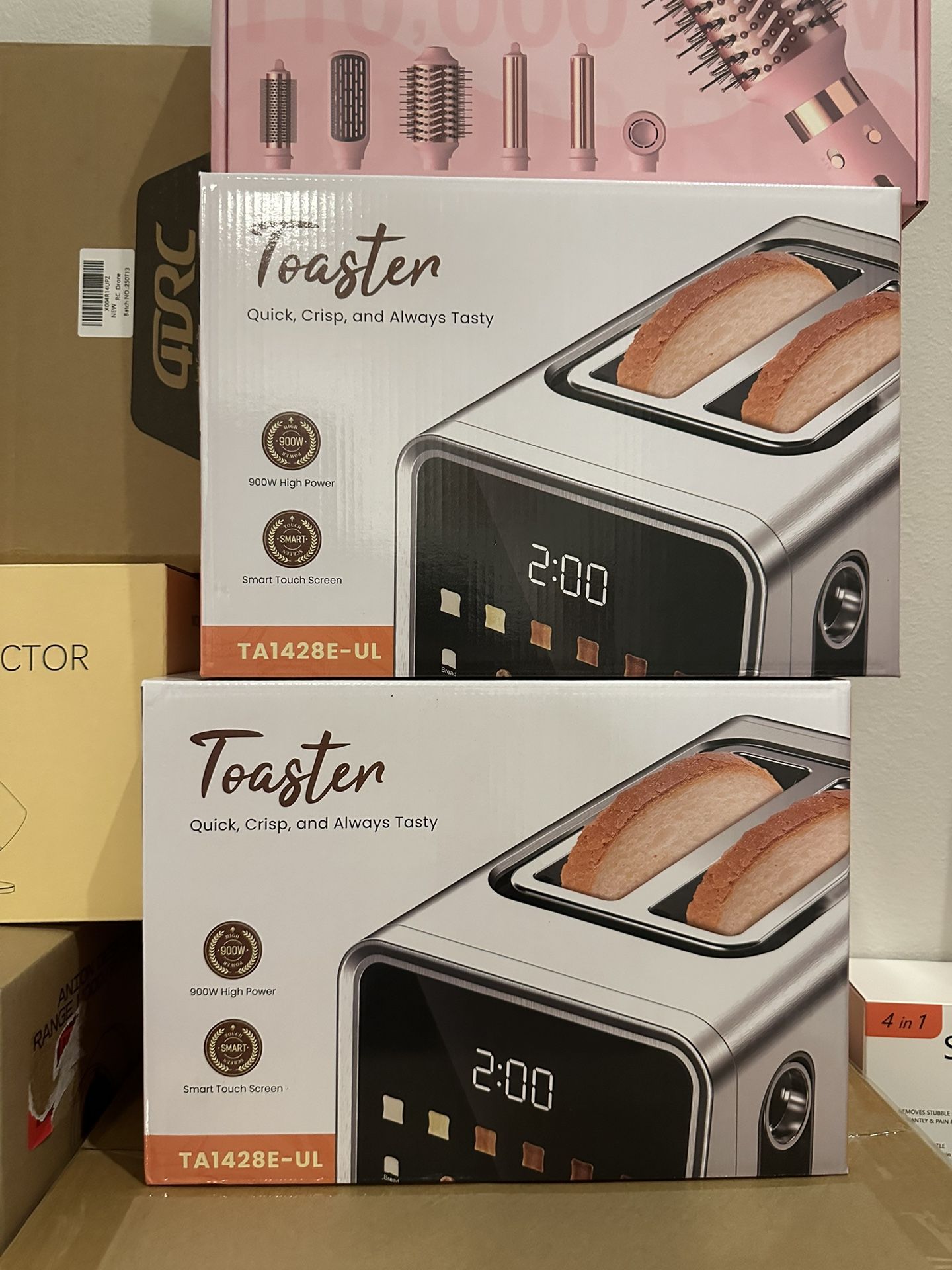 Smart Toaster 4 Slice, Touch Screen, Digital Toasters with 6 Browning Levels & 5 Bread Types, Bagel, Extra Long Wide Slots, Memory Function, Timer, 14