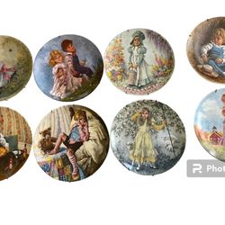 RECO International 1980s Full Set 8 Mother Goose Plates, McClelland, 8.5”