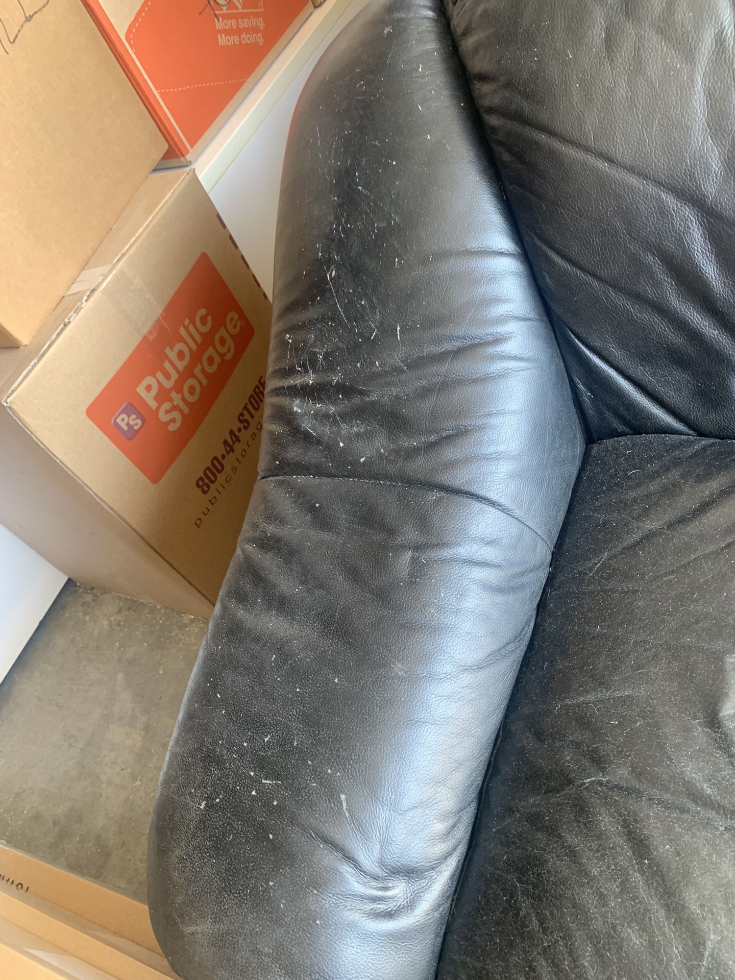 Free Black Leather Loveseat