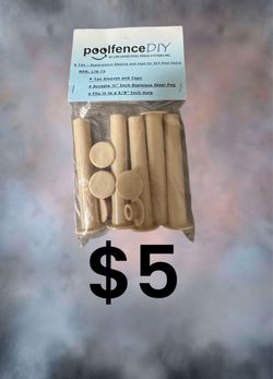 Pool Fence DIY Replacement Sleeves and Caps – Tan 5-Pack