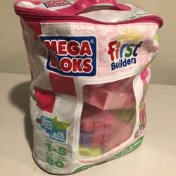 Mega Bloks First Builders Big Building Bag, 80-Piece Set (Pink) 