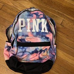 victoria secret pink tie dye backpack