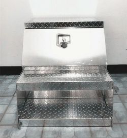 24"W Aluminum Step Tool-Box Lockable Underbody Semi Truck Storage