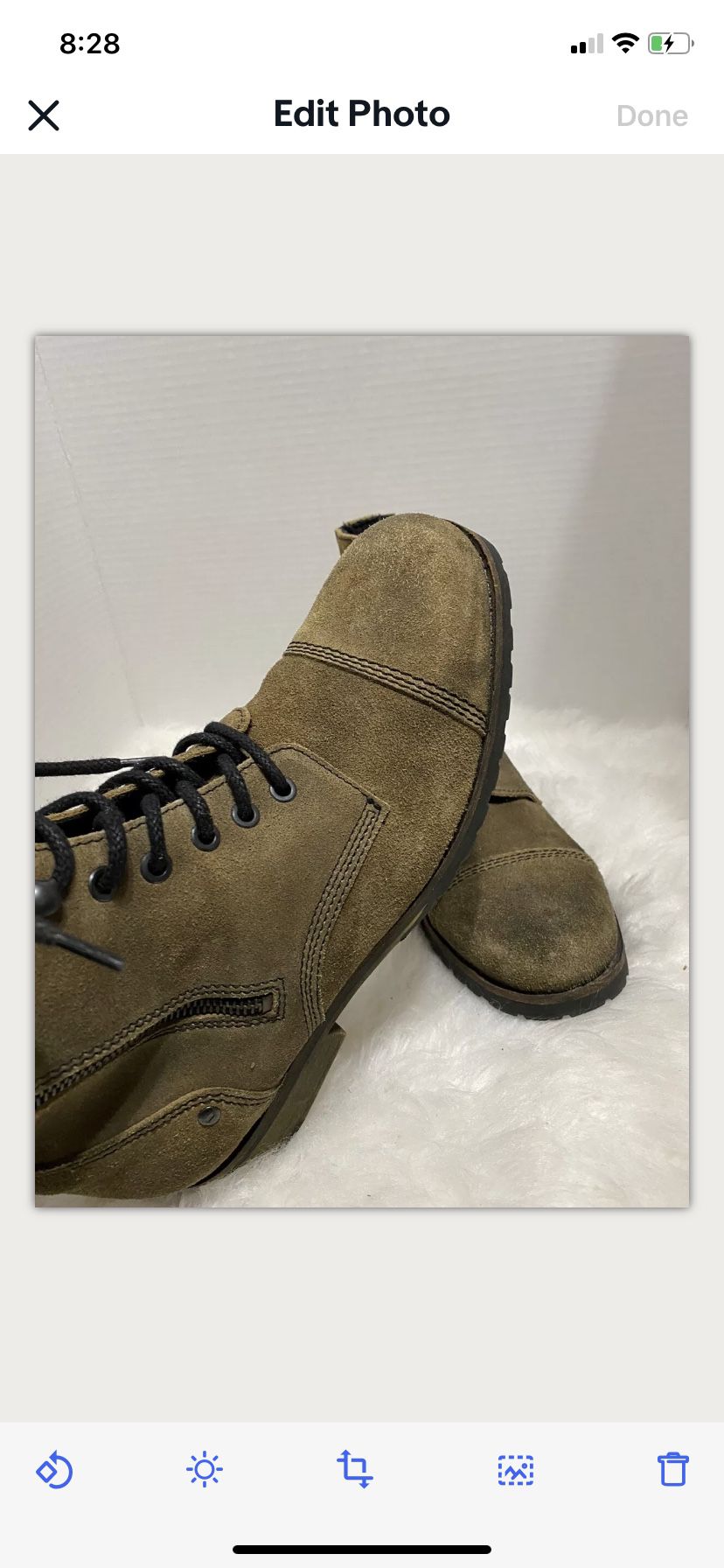 ALDO Dark Green Suede Leather Lace Up Ankle Boots Men Size 9 IS Euro 43
