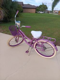 Womens Pretty Purple Huffy 24" Nel Lusso Beach Cruiser Bicycle w. Perfect Fit Frame