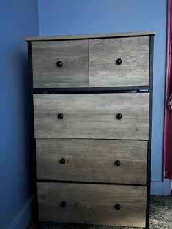 SONGMICS 5-Drawer Fabric Dresser - Greige/Black - Moving Sale!