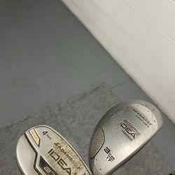 Gold drivers hybrids Adams Taylormade