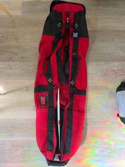 Club Glove Golf Travel Bag w/ Stiff Arm – Wheeled – Red/Black
