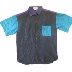 Vintage Silk Connections (Colorblock) Silk Shirt