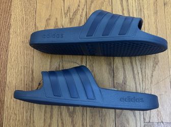 Adidas Slides Adilette Men’s 7/Women’s 8 Blue Unisex Aqua Sandals Footwear New