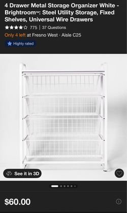 4 drawer metal storage