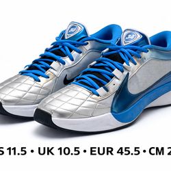 Nikeaa KD Trey 5 × Men's Size 11.5 - Clean Silver/ Blue Basketball Shoes