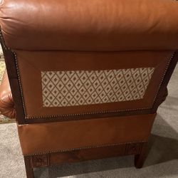 Leather Sofa. Beautiful. Engraved  Wood Good Quality 