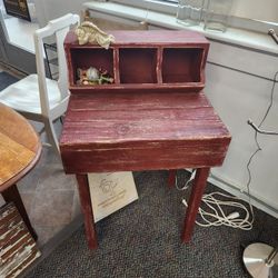 Rustic Table With Farmhouse Bin Box On Top