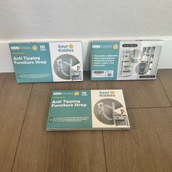 4our Kiddes- 3 BRAND NEW 10 Packs Furniture Latches For Wall-Anti Tipping Device