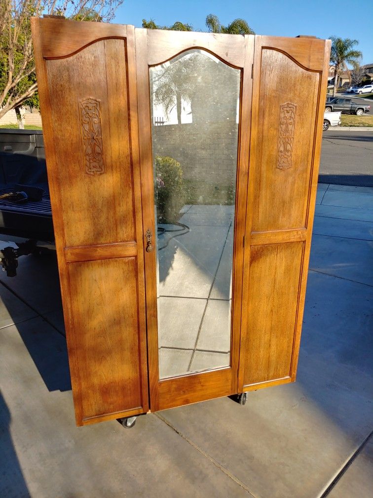 Antique Mirrored Armoire