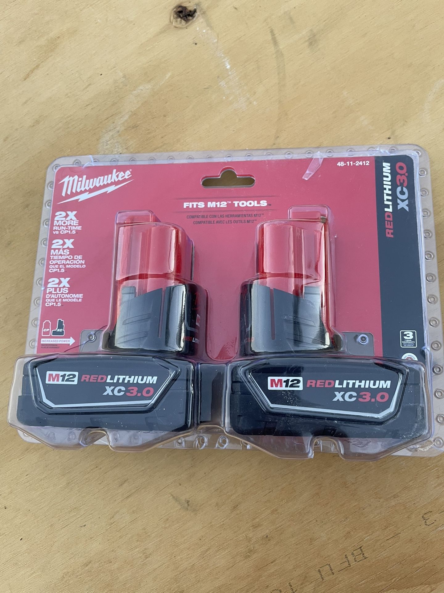 Milwaukee New M12 Two Batteries Pack