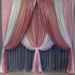 🤩🤩BACKDROP CURTAINS FOR SALE 🤩🤩$20 (each set 2 panels same color) Sequence glitter one panel $25