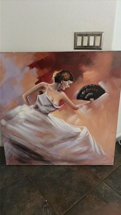 Large Canvas Wall Art - Elegant Dancer in White Dress