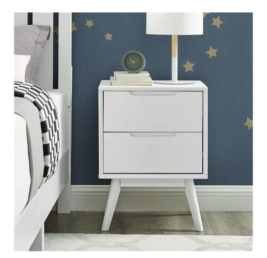 Muse Home Inc Et1007 WB 2 new in  box 2 drawer nightstands/ end tables, dressers.
Mid century modern look White 