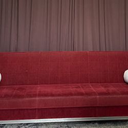 Red Velvet Sofa