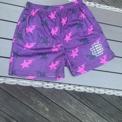 Eric Emanuel x Bape Miami Basic Short - Purple/Pink/Black - Size Large