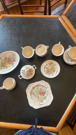 Vintage China - Garden Bouquet Windsor Ware Plates & Accessories
