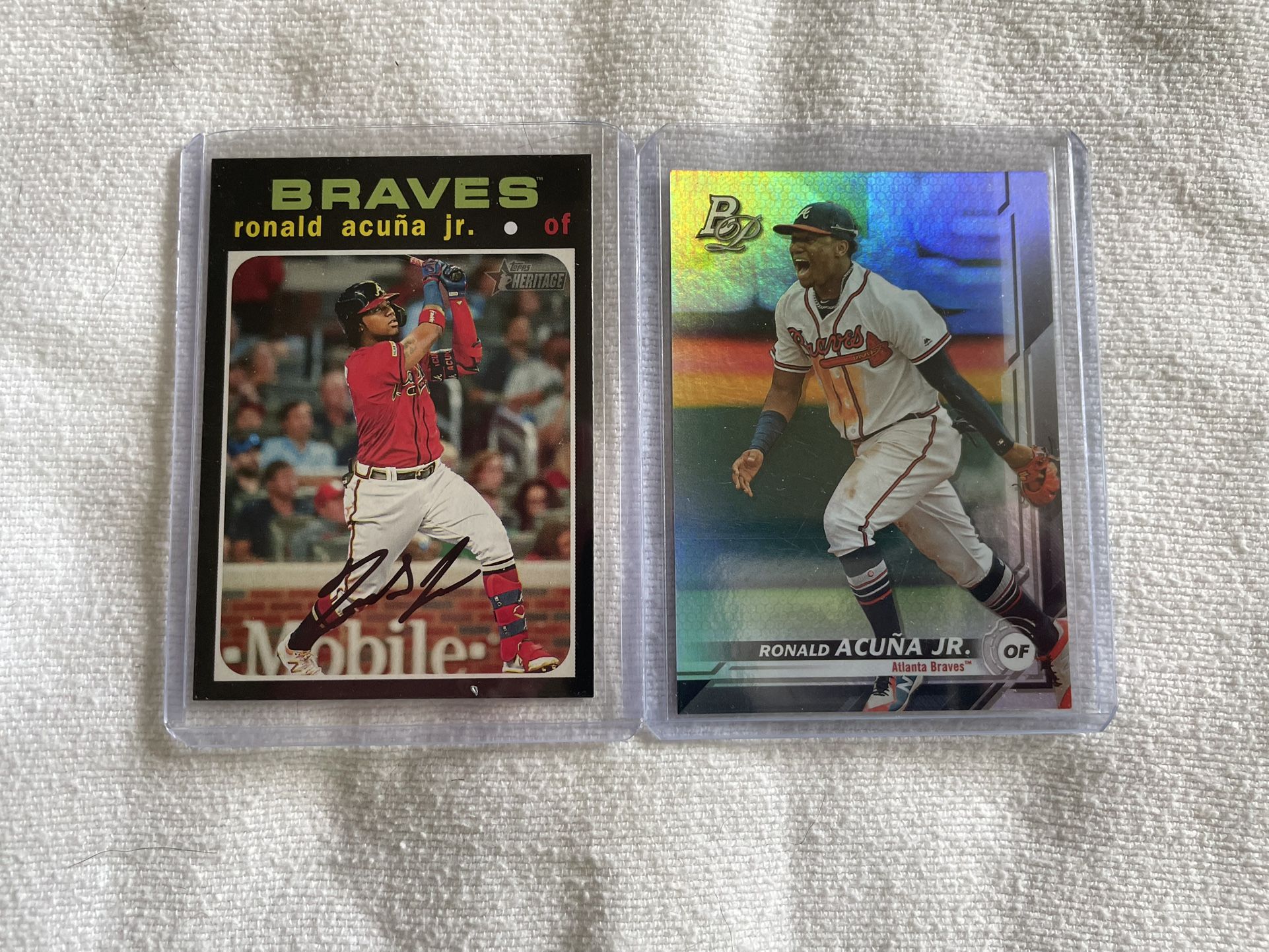 Pair Of Ronald Acuna Jr Baseball Cards