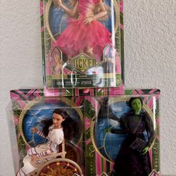 Wicked Doll Set – Elphaba, Glinda & Nessarose | Ariana Grande Collectible Bundle (NIB)
