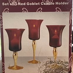 Red Goblet Candle Holders