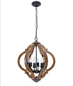 lámpara de 6 luces , estilo rústico