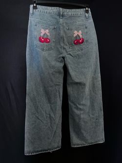 J for Justify Cherry Bow Baggy Jeans Viral Ross - Size 7