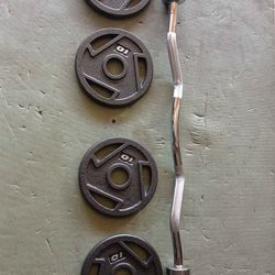 Weights Metal plates & ez curl bar New