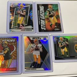 Lot Of 5 Aaron Rodgers Cards Green Bay Packers Football