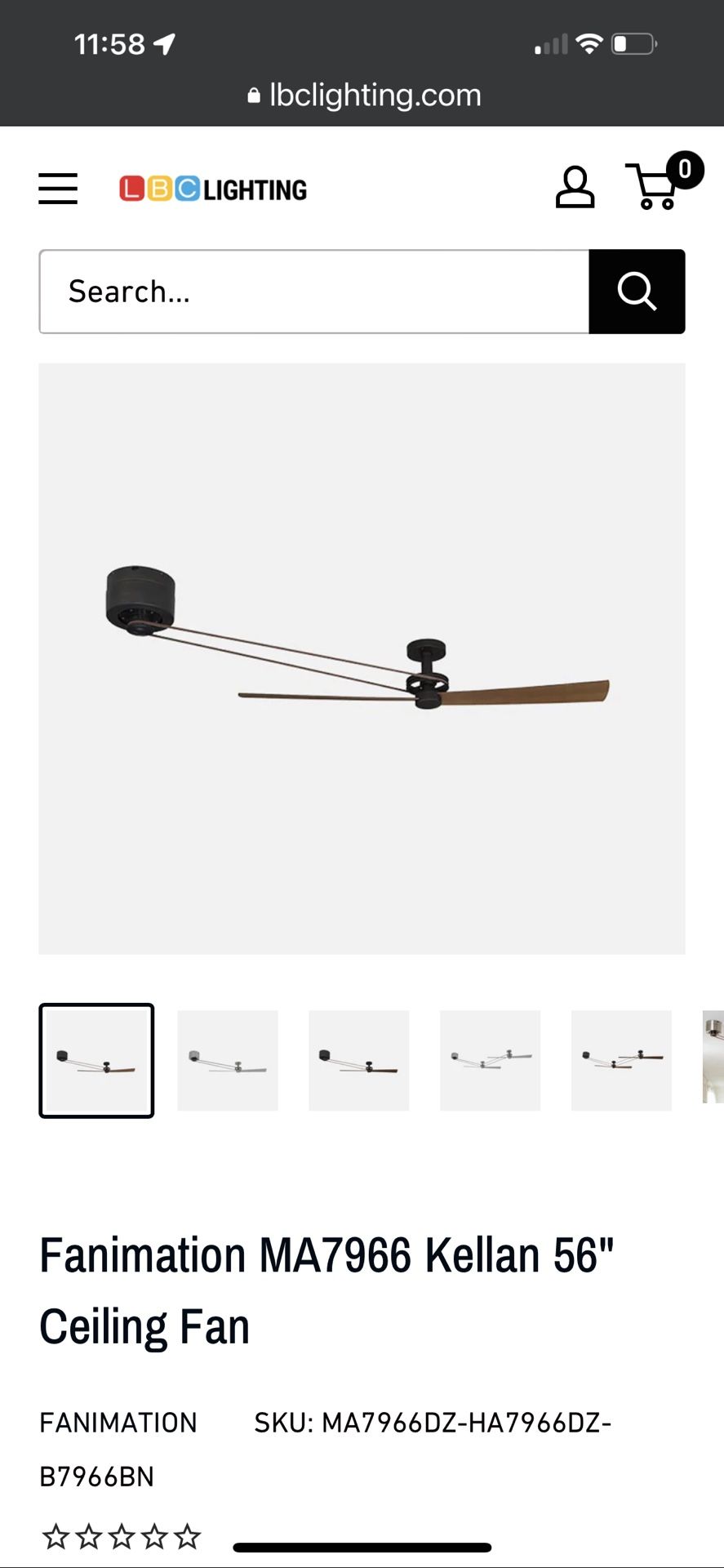 Fanimation Kellan MA7966-HA7966 - Belt Driven Ceiling Fan - 56" Blade Span