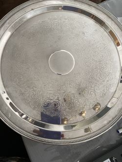 ONEIDA  WM A RODGERS Silver Cake Plate 12” Near Mint Condition