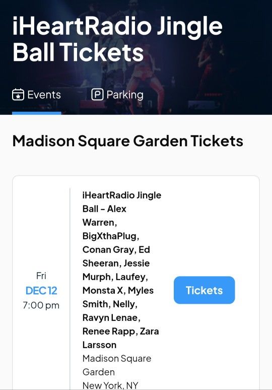 I Heart Jingle Ball Concert Tickets (12 Tickets)