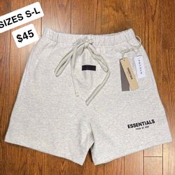 Essentials Fear Of God Light Oatmeal Shorts