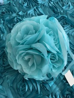 Turquoise rose silk flowers