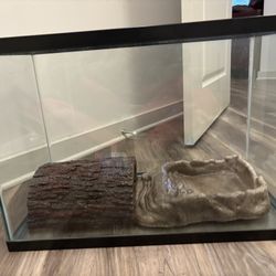Reptile Tank Plus Hideout And Watering Bowl