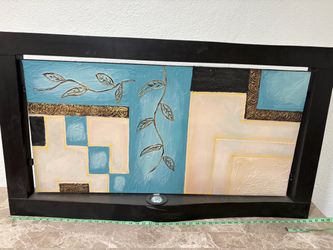 Large Framed Abstract Wall Art Painting