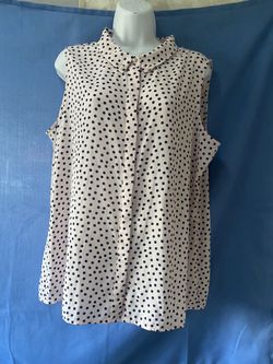 Karl LagerfeldPolkat Dot Semi Sheer Sleeveless Top