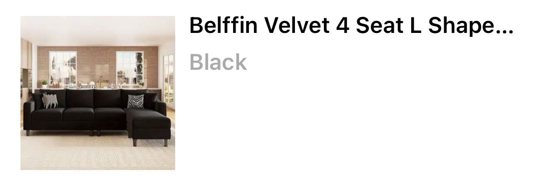 Belffin Velvet 4 Seater Couch