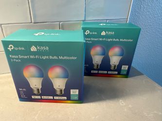 Kasa Smart Wi-Fi Light Bulbs, Multicolor — 2x 2-Packs (New)