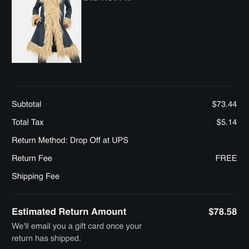 Fuzzy Edge Med Length Coat Size Medium 